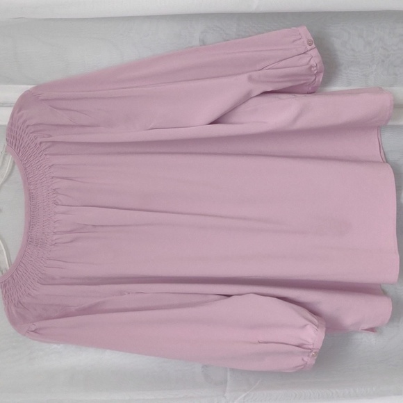 C Wonder pink smock 3/4 sleeve blouse with collar detail. Size 16, NWOT - Picture 6 of 12